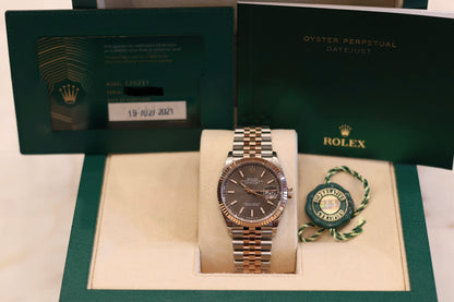Rolex Datejust 36 Two Tone Rose Gold Grey Dial 126231