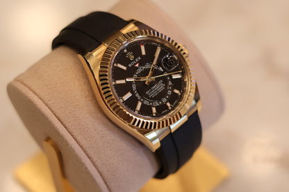 Rolex Sky Dweller Oysterflex Yellow Gold Black Dial 326238