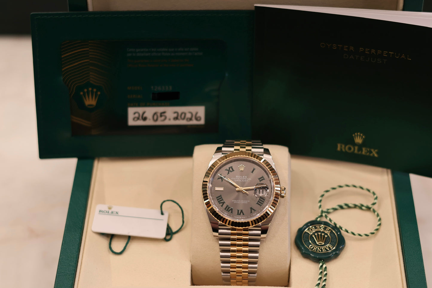 Rolex Datejust 41 Wimbeldon Two Tone Yellow Gold Jubilee 126333