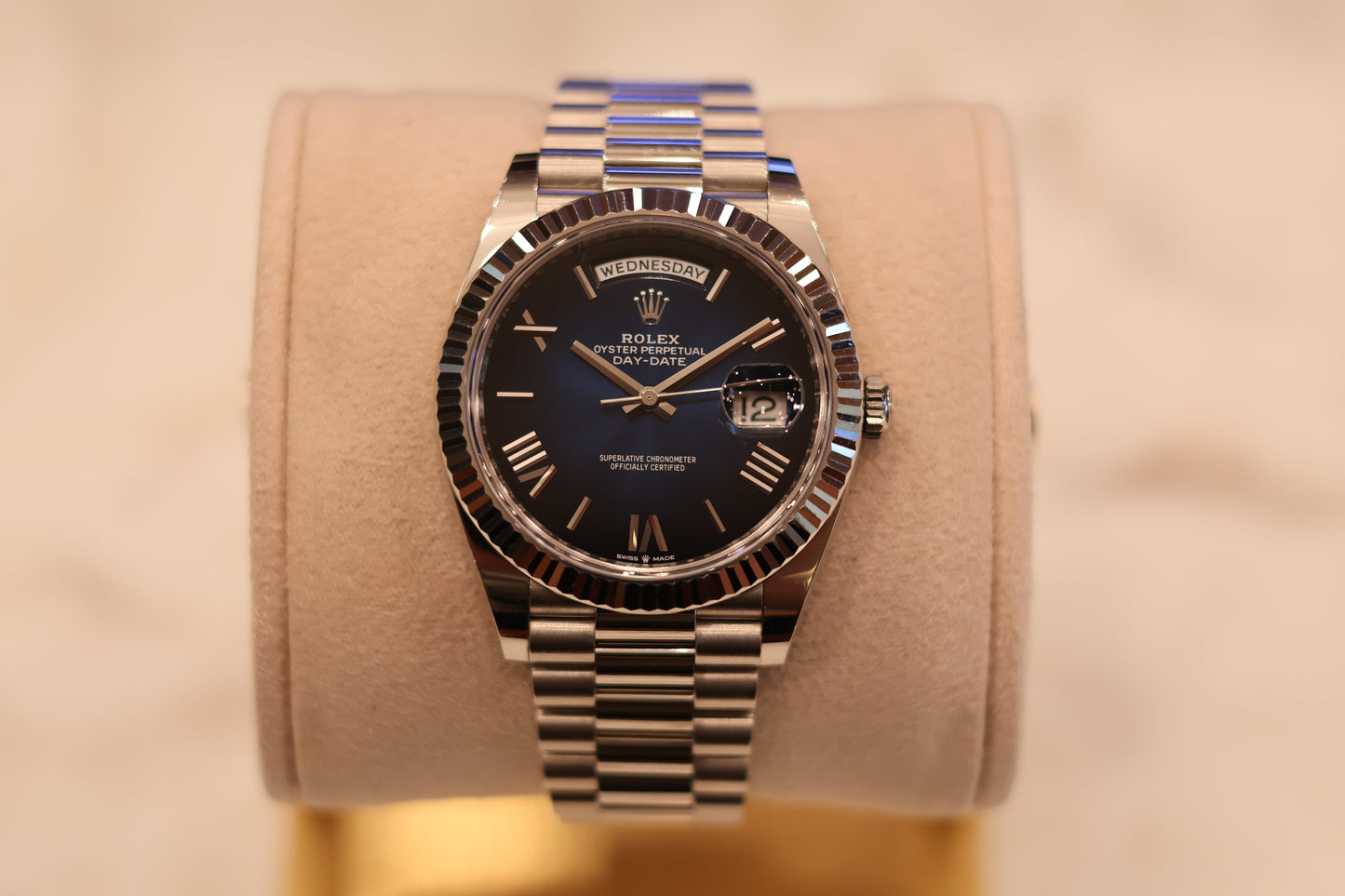 Rolex Day-Date 40 White Gold Blue Ombre Dial 228239