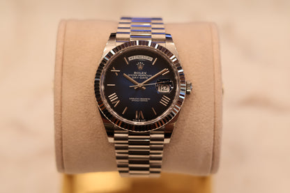 Rolex Day-Date 40 White Gold Blue Ombre Dial 228239