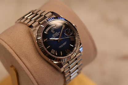 Rolex Day-Date 40 White Gold Blue Ombre Dial 228239