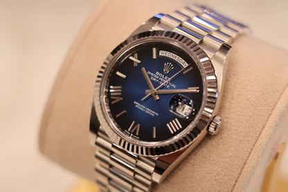 Rolex Day-Date 40 White Gold Blue Ombre Dial 228239
