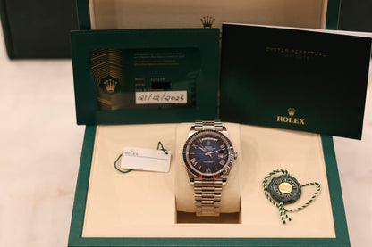 Rolex Day-Date 40 White Gold Blue Ombre Dial 228239