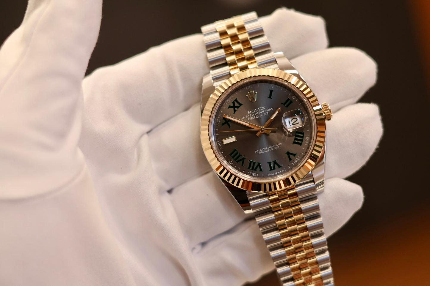 Rolex Datejust 41 Wimbeldon Two Tone Yellow Gold Jubilee 126333