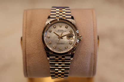 Ladies Rolex Datejust 36 Two Tone Yellow Gold Mother of Pearl 126233