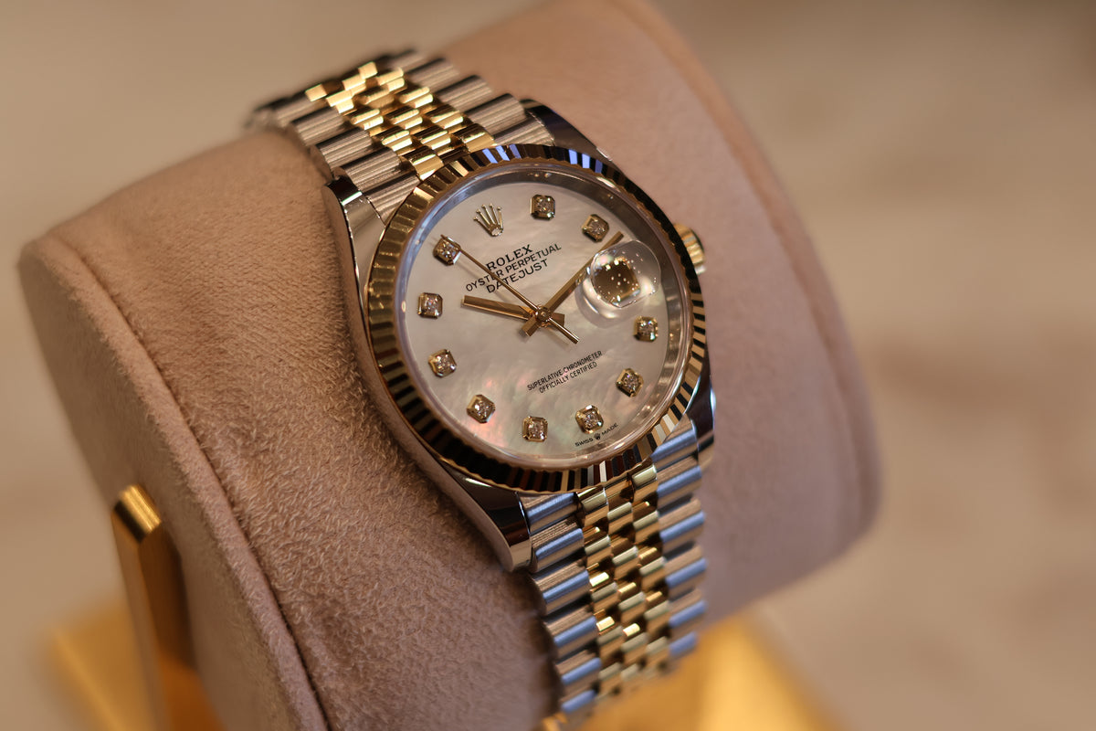 Ladies Rolex Datejust 36 Two Tone Yellow Gold Mother of Pearl 126233