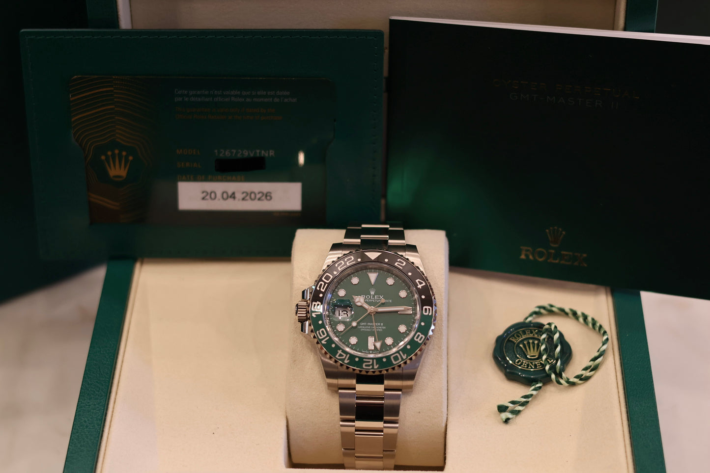 Rolex GMT Master II "Sprite" White Gold Green Dial 126729VTNR