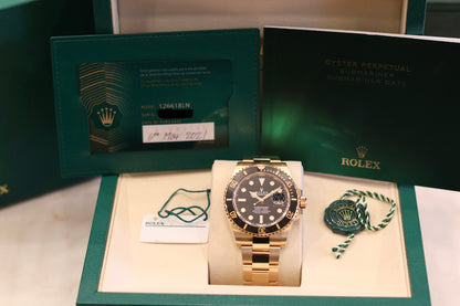 Rolex Subamariner Date 41 Yellow Gold Black dial 126618LN