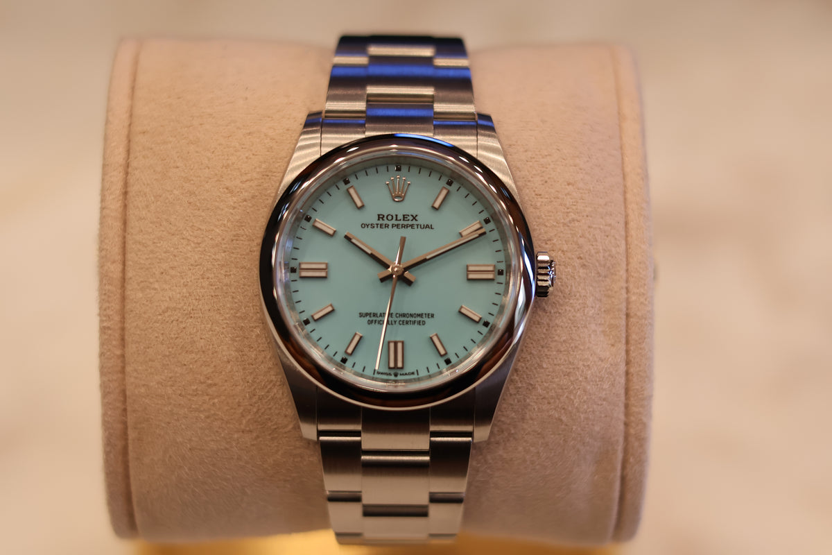 Rolex Oyster Perpetual 36 Tiffany Blue Complete Set