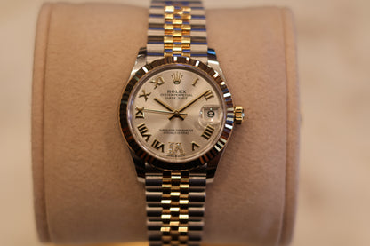 Rolex Datejust 31 Two Tone Yellow Gold Silver Diamond VI Dial Jubilee 278273