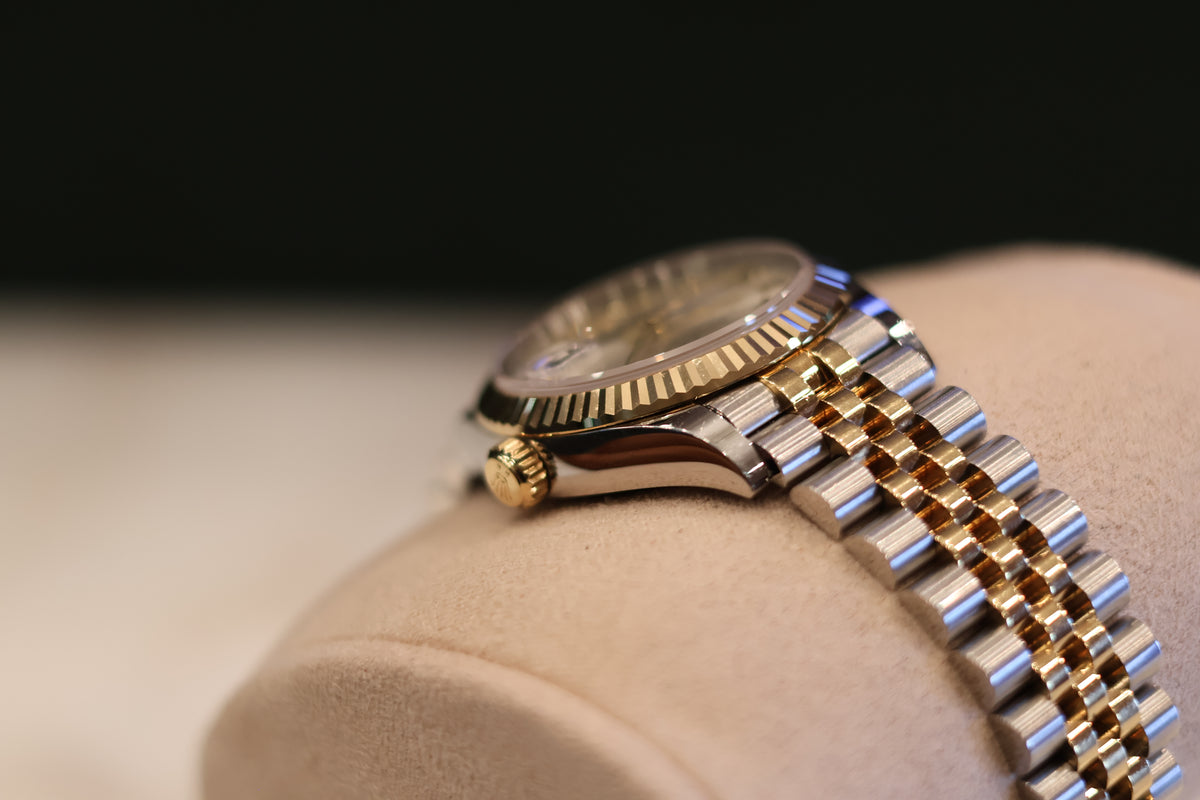 Rolex Datejust 31 Two Tone Yellow Gold Silver Diamond VI Dial Jubilee 278273
