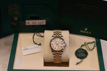Rolex Datejust 31 Two Tone Yellow Gold Silver Diamond VI Dial Jubilee 278273