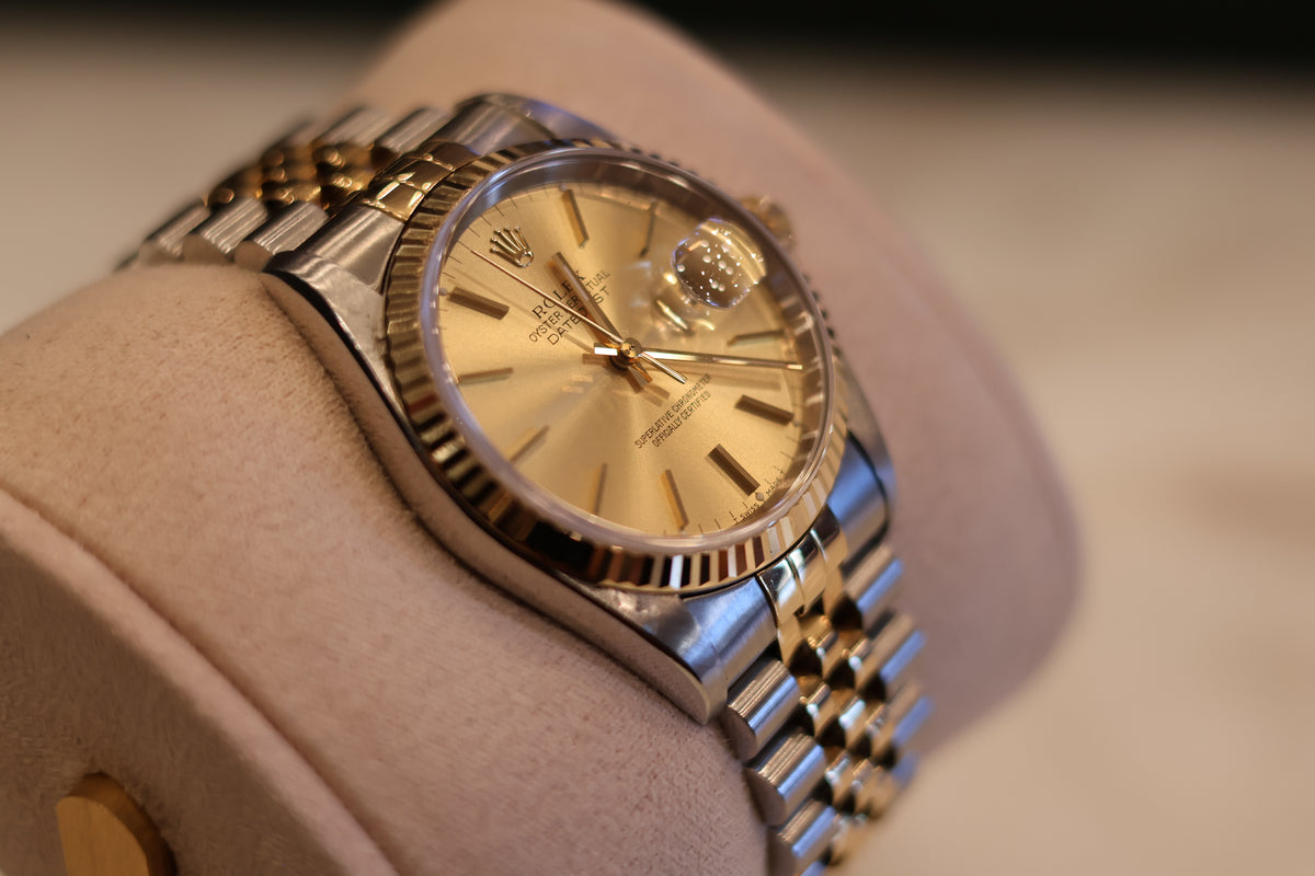 Rolex Datejust 36 Two Tone Champagne Dial Jubilee 16233 With papers