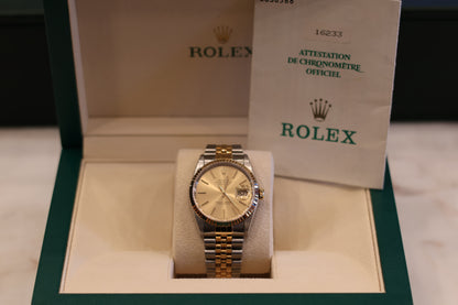 Rolex Datejust 36 Two Tone Champagne Dial Jubilee 16233 With papers