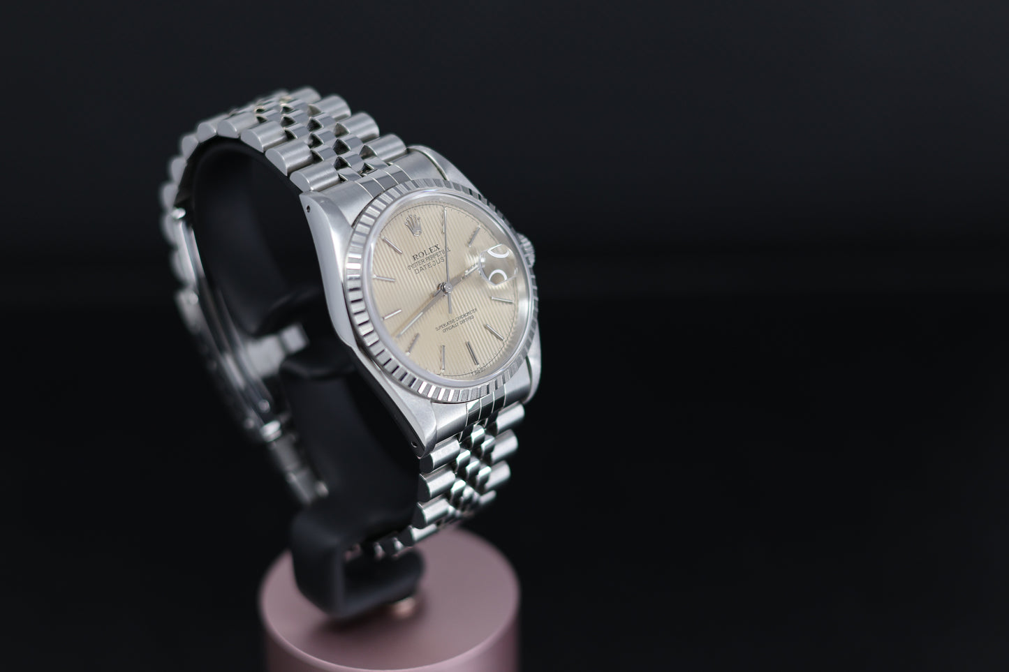 Rolex Datejust 36 16220 RARE Silver Tapestry Dial