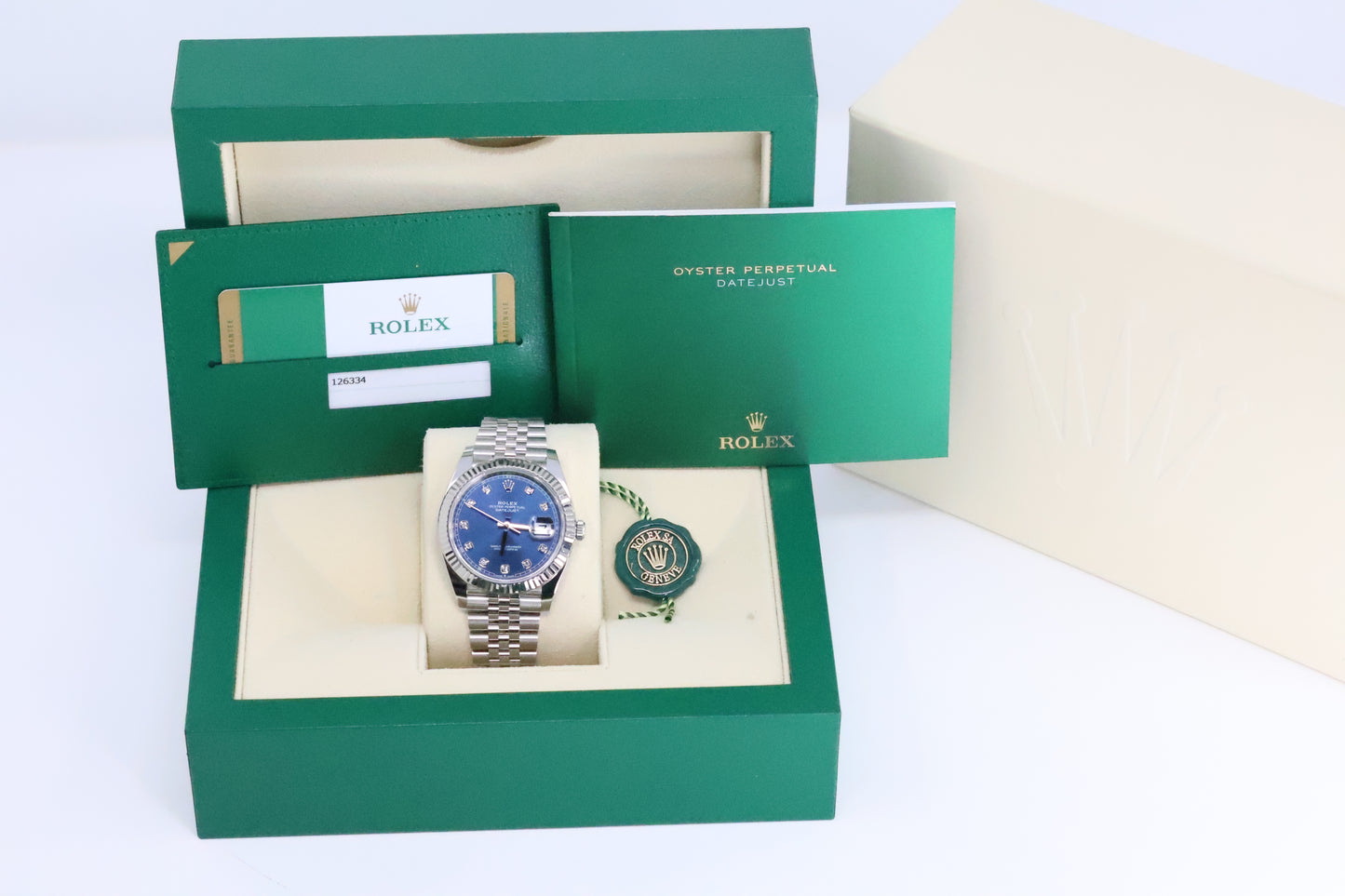 Rolex Datejust 41 Blue Diamond Dial Jubilee bracelet Fluted Bezel 126634