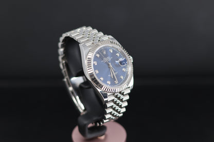 Rolex Datejust 41 Blue Diamond Dial Jubilee bracelet Fluted Bezel 126634