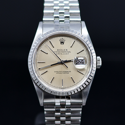 Rolex Datejust 36 16220 RARE Silver Tapestry Dial