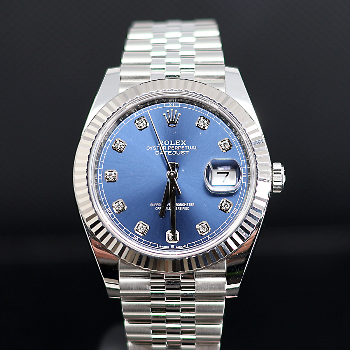 Rolex Datejust 41 Blue Diamond Dial Jubilee bracelet Fluted Bezel 126634